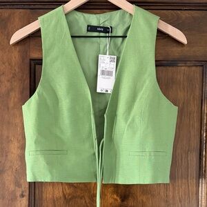Mango Green Sleeveless Women's Top in Size S